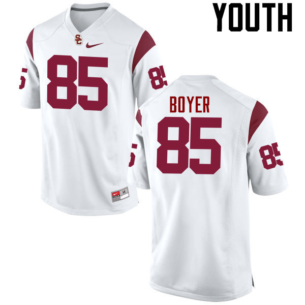 Youth #85 Jackson Boyer USC Trojans College Football Jerseys-White